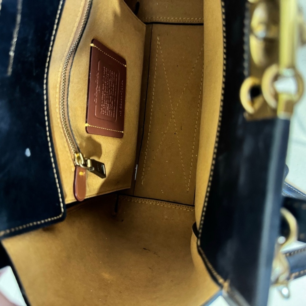 Coach Troupe Black Leather Classic Tote Bag - Picture 6 of 8